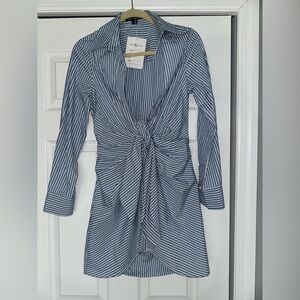 Hers & Mine blue and white striped dress.